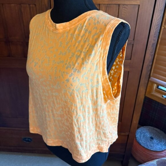all in motion Burnout Orange Crop Tank Top, Size Large - Picture 3 of 8